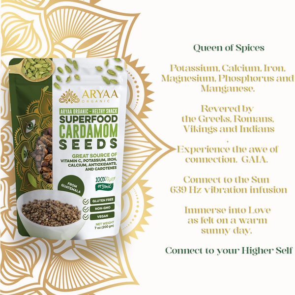 Aryaa Organic Cardamom Seeds- Energy Infused