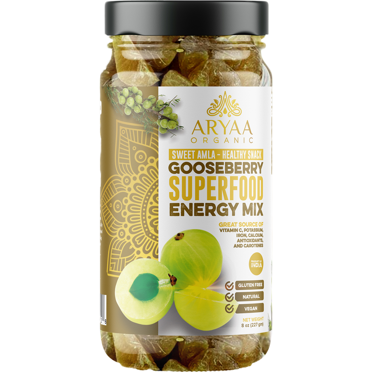 Aryaa Organic Amla Sweet (Indian Gooseberry) Energy Infused